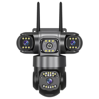 V380 Cameră de supraveghere wireless cu monitor cu trei vizualizări, lentile multiple și intercom distant