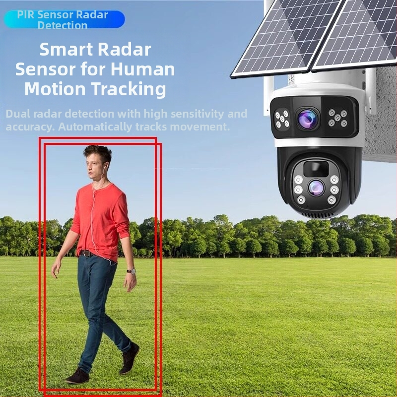 Cameră solară de exterior pentru monitorizare, acoperire la 360°, fără unghiuri moarte, acces de la distanță prin telefon, funcționare fără electricitate și Internet, viziune nocturnă 4G
