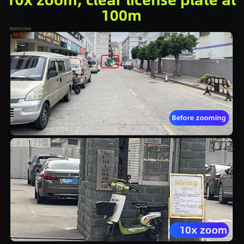 Cameră PTZ exterioră cu vedere pe timp de noapte și video HD, cameră dome cu patru canale, Wi‑Fi 360°