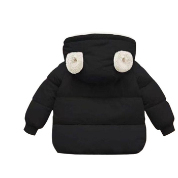 Geacă pentru copii cu căptușeală fleece și glugă, cald pentru iarnă, unisex, pentru copii 3–8 ani, culoare solidă