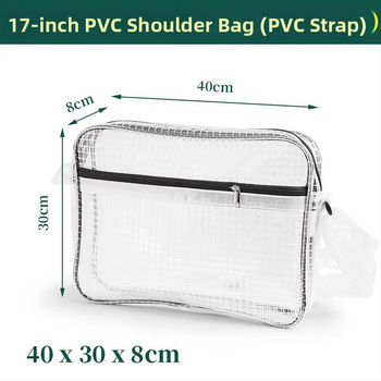 Geantă pentru unelte din PVC, antistat, transparentă cu plasă, fără praf, impermeabilă, dimensiuni 40×30×8 cm