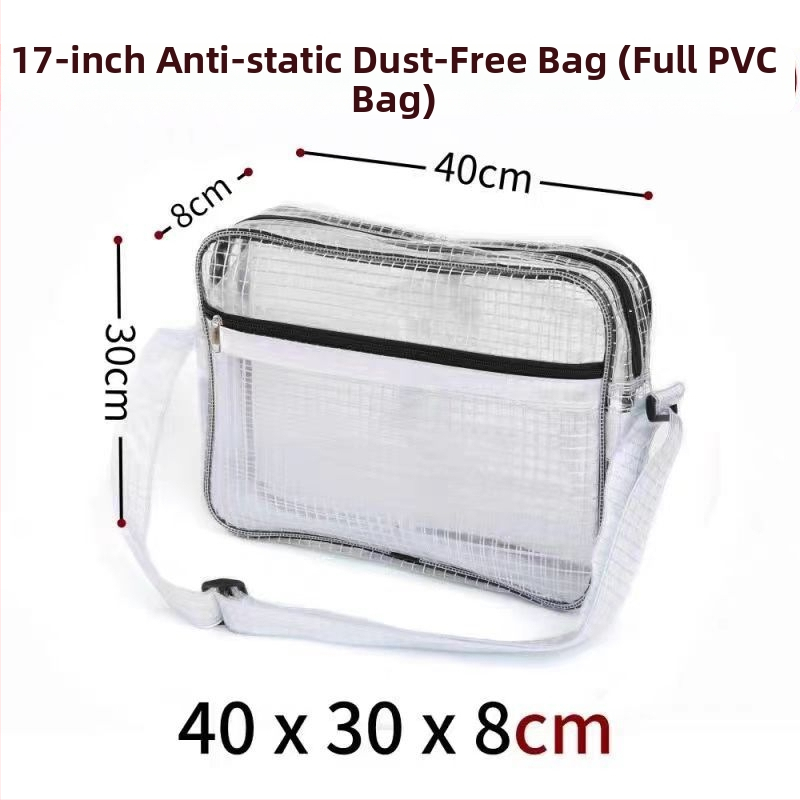 17-palcová antistatická priehľadná sieťovaná taška na náradie z PVC, bez prachu, vodeodolná, 40 × 30 × 8 cm