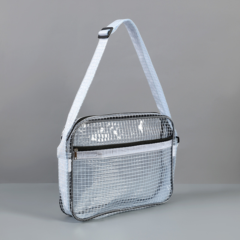 Geantă pentru unelte din PVC, antistat, transparentă cu plasă, fără praf, impermeabilă, dimensiuni 40×30×8 cm