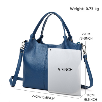 Geantă Tote din piele naturală, cu capacitate mare, buzunare multiple, curea de umăr și crossbody