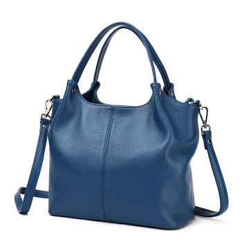 Geantă Tote din piele naturală, cu capacitate mare, buzunare multiple, curea de umăr și crossbody