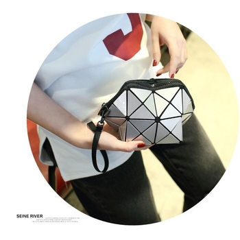 Geantă clutch pentru femei cu model geometric în romb, portofel pliabil pentru monede, geantă pentru telefon, geantă mică