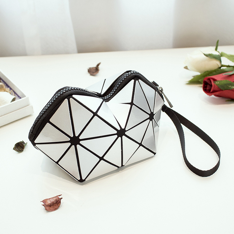 Geantă clutch pentru femei cu model geometric în romb, portofel pliabil pentru monede, geantă pentru telefon, geantă mică