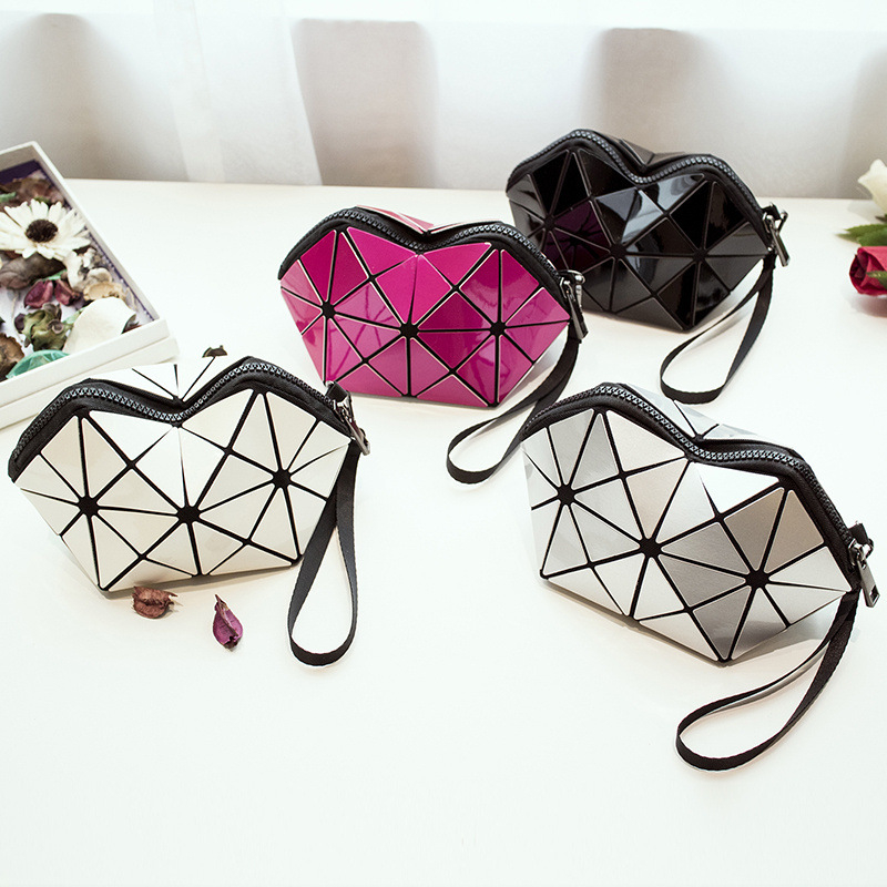 Geantă clutch pentru femei cu model geometric în romb, portofel pliabil pentru monede, geantă pentru telefon, geantă mică