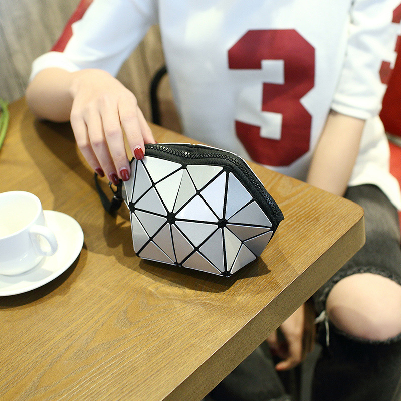 Geantă clutch pentru femei cu model geometric în romb, portofel pliabil pentru monede, geantă pentru telefon, geantă mică
