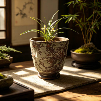 Vase ceramice rezistente la temperaturi înalte, suporturi de birou în stil wabi-sabi pentru plante verzi și suculente, design vintage inspirat Zen