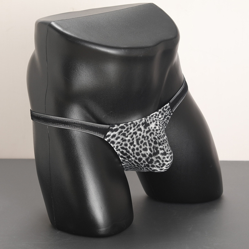 Tanga pentru bărbați cu imprimeu leopard, talie joasă