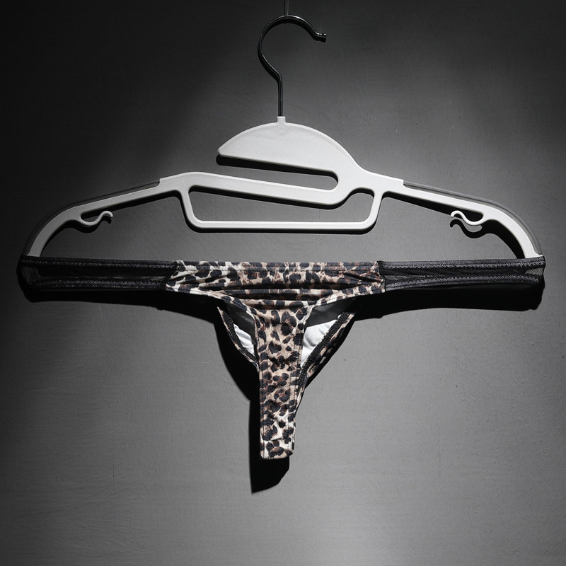 Tanga pentru bărbați cu imprimeu leopard, talie joasă