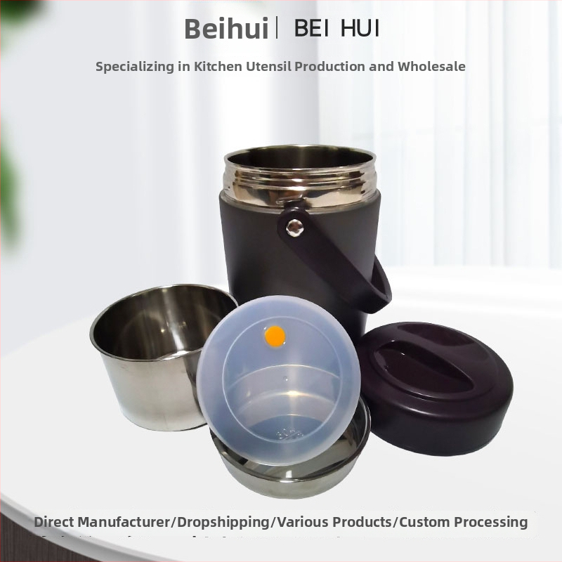 Cutie de prânz din oțel inoxidabil 304, izolație în vid, cu mai multe straturi, mare capacitate, pentru angajați și studenți