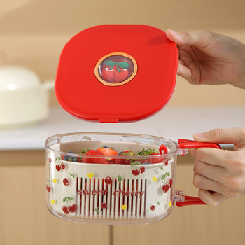 Cutie de prânz cu model cireș, pentru păstrarea prospețimii, cu două compartimente – pentru acasă, la birou și la picnic