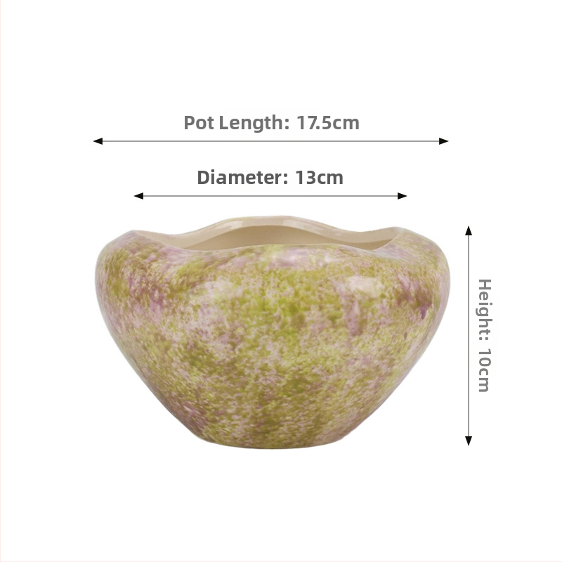 Ghiveci ceramic pentru orhidee, cu bază înaltă, design respirabil, ideal pentru orhidea fluture în living