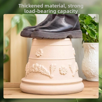 Alice Ghiveci de flori din rășină cu relief ceramic, stil crem pentru balcon cu trandafiri, gros și durabil, stil european, respirabil