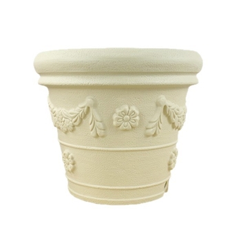Alice Ghiveci de flori din rășină cu relief ceramic, stil crem pentru balcon cu trandafiri, gros și durabil, stil european, respirabil