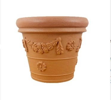 Alice Ghiveci de flori din rășină cu relief ceramic, stil crem pentru balcon cu trandafiri, gros și durabil, stil european, respirabil