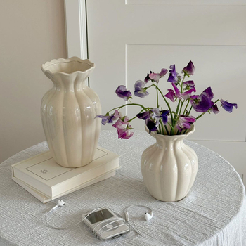 Vază ceramică în stil nordic pentru decorul casei cu flori artificiale