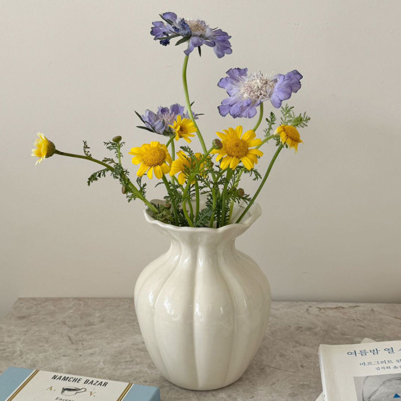 Vază ceramică în stil nordic pentru decorul casei cu flori artificiale