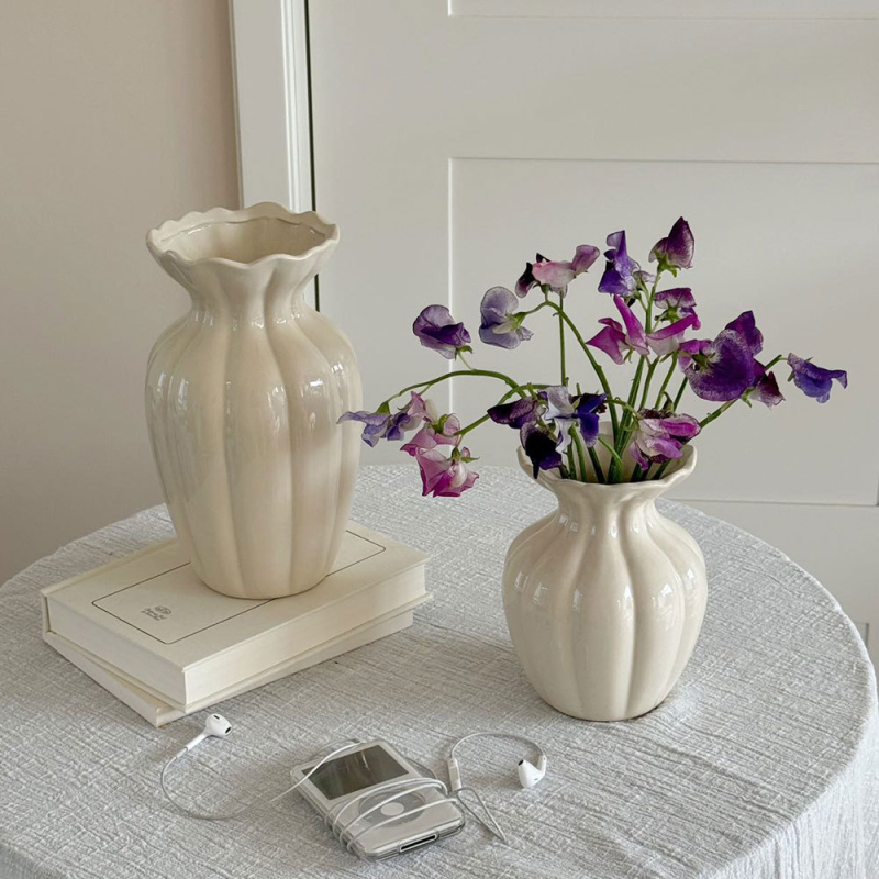 Vază ceramică în stil nordic pentru decorul casei cu flori artificiale