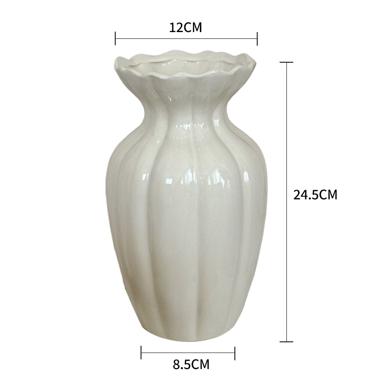 Vază ceramică în stil nordic pentru decorul casei cu flori artificiale