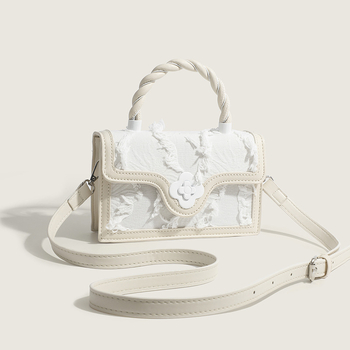 Geantă de mână din piele naturală cu ciucuri, mică și pătrată pentru femei, toamnă-iarnă 2023, versatilă, cu curea crossbody.