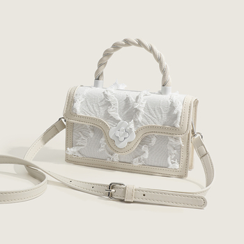 Geantă de mână din piele naturală cu ciucuri, mică și pătrată pentru femei, toamnă-iarnă 2023, versatilă, cu curea crossbody.