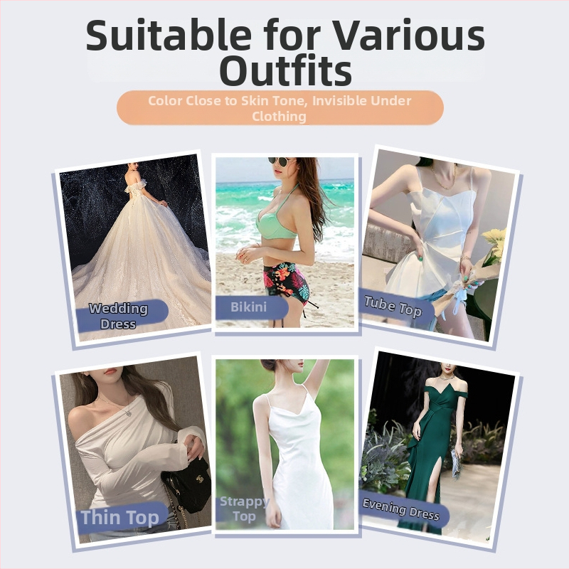 Fox Tail sutien fără bretele cu închidere frontală, invizibil, respirabil din nylon, pentru rochie de mireasă