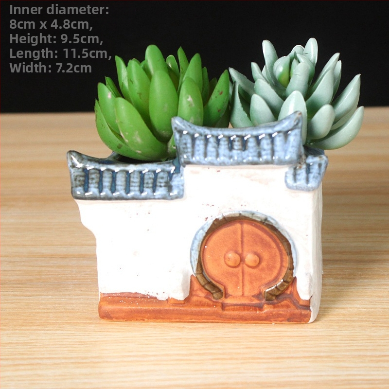 Ghiveci ceramic pentru suculente, ghiveci de birou pentru plante suculente, model 8106