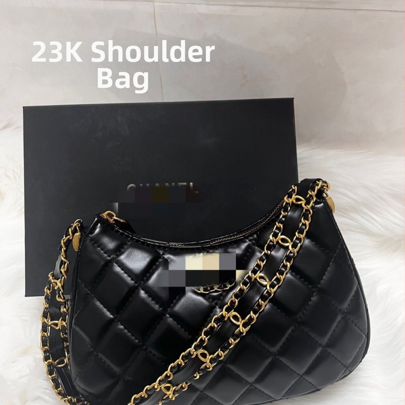 Geantă subraț 23K, model diamantat, formă semilună, damă vintage premium
