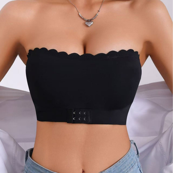Sutien fără bretele cu push-up, închidere frontală, benzi din silicon antiderapante, spate respirabil