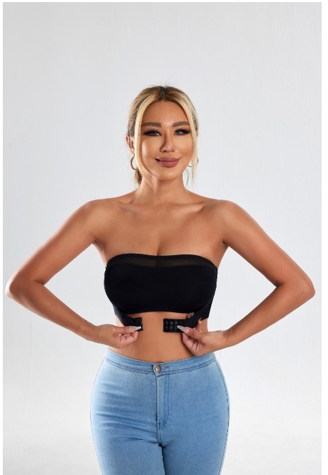 Sutien bustier fără bretele, cu burete, fără cusături, din material Ice Silk respirabil, pentru femei.