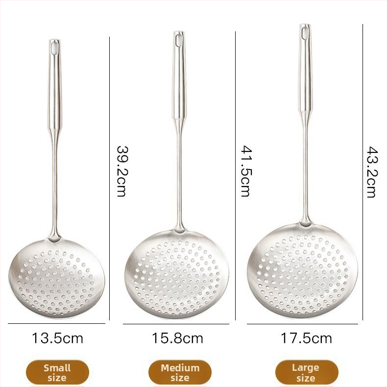 Colander din oțel inoxidabil 316, design integrat îngroșat, mâner lung, pentru gătit, fiert și prăjit