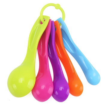 Set de 5 linguri măsură colorate, cu marcaje de dimensiune, material durabil, sigur pentru alimente, pentru gătit și coacere