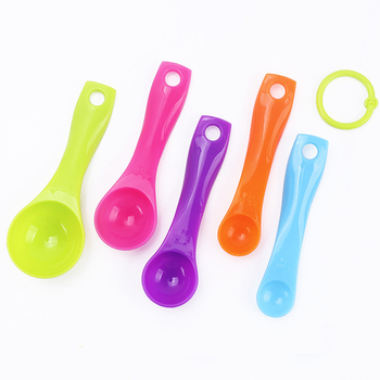 Set de 5 linguri măsură colorate, cu marcaje de dimensiune, material durabil, sigur pentru alimente, pentru gătit și coacere