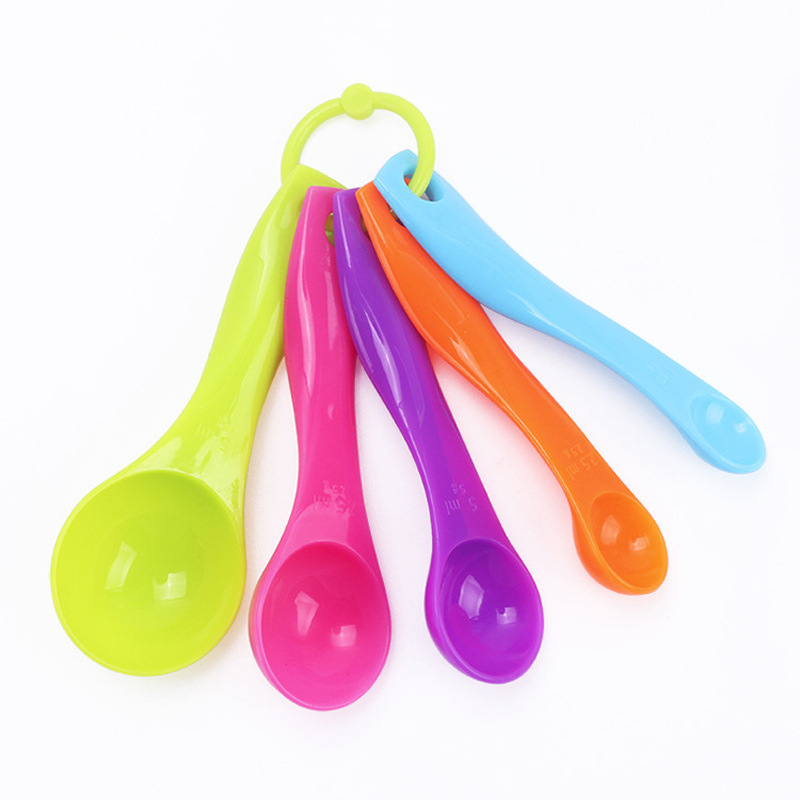 Set de 5 linguri măsură colorate, cu marcaje de dimensiune, material durabil, sigur pentru alimente, pentru gătit și coacere