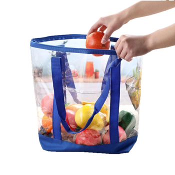 Geantă transparentă din PVC personalizabilă 2025, cu fermoar multicolor