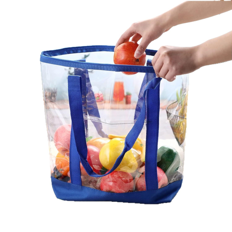 Geantă transparentă din PVC personalizabilă 2025, cu fermoar multicolor