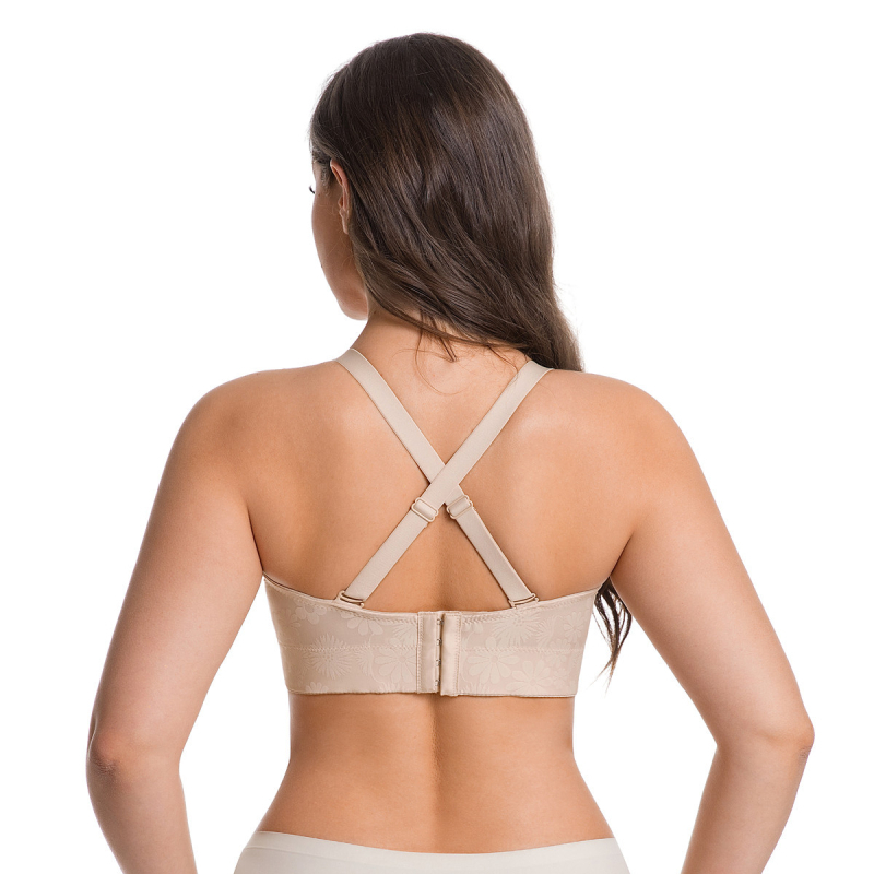 Sutien fără bretele pentru plus size, cu armătură detașabilă, bretele detașabile, susținere laterală a sânilor și efect push-up
