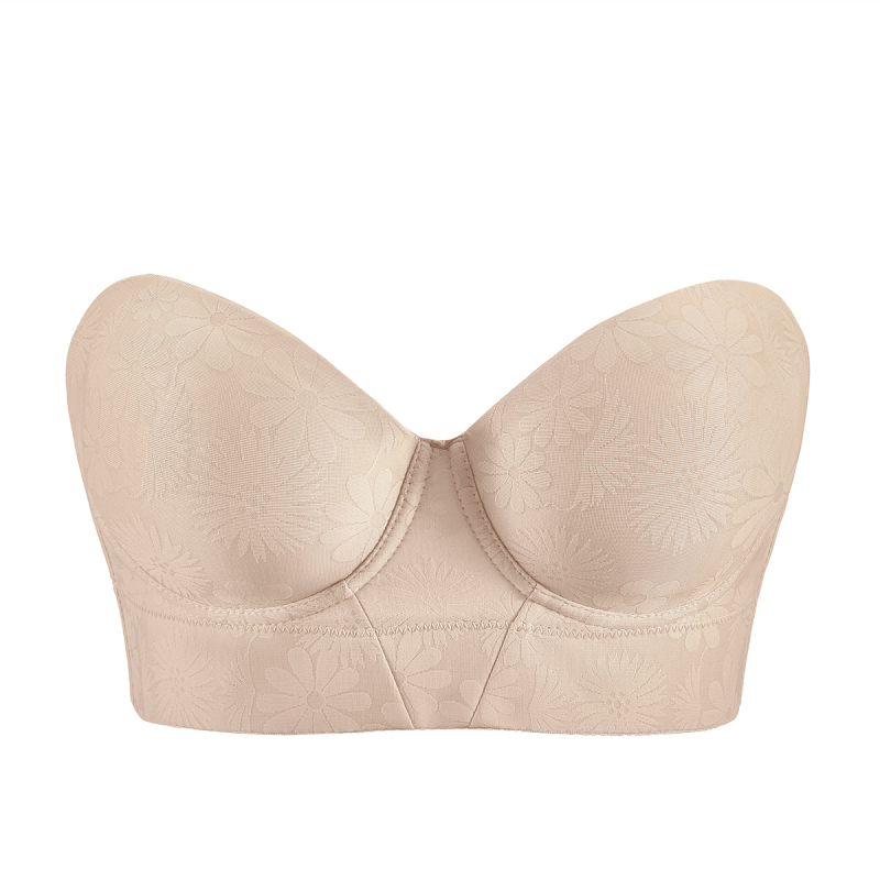 Sutien fără bretele pentru plus size, cu armătură detașabilă, bretele detașabile, susținere laterală a sânilor și efect push-up