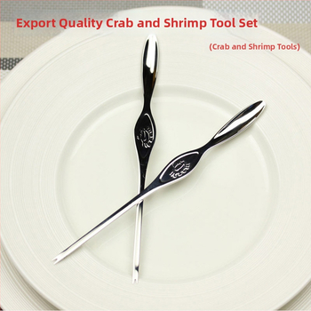 Set de tacâmuri pentru crab, 8 piese, din oțel inoxidabil 304, include clește pentru crab și furculiță cu ac
