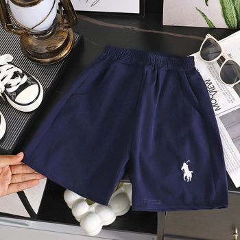 Șorturi cargo brodate pentru copii, unisex, ușoare, casual, 90% poliester, 3–8 ani