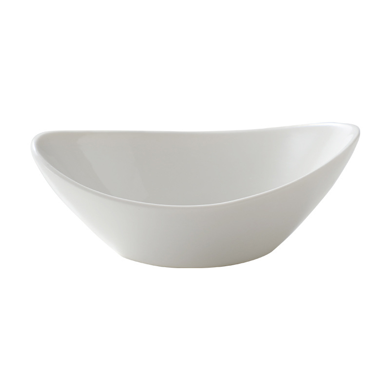 Farfurie mică de porțelan alb pentru condimente și sosuri, design minimalist modern