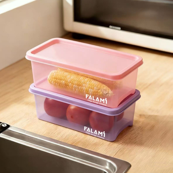 Falami4L roz și mov: recipient sigilat pentru frigider, conservare fructe și legume, de calitate alimentară