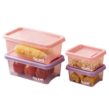 Falami4L roz și mov: recipient sigilat pentru frigider, conservare fructe și legume, de calitate alimentară