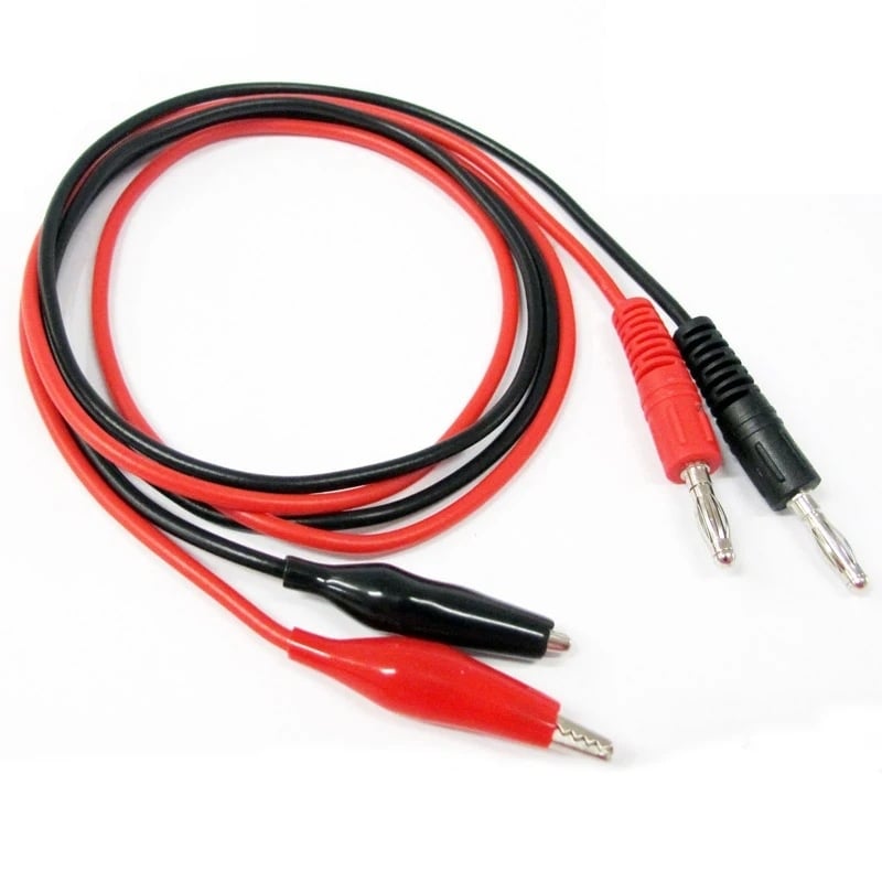 1 m cablu de test cu clemă alligator pentru conector banana AV