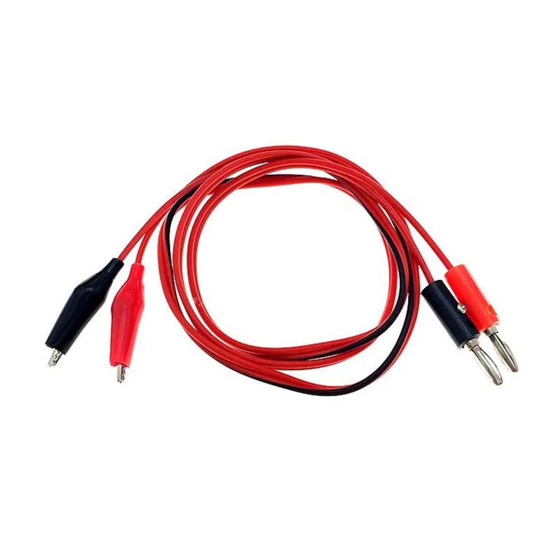 1 m cablu de test cu clemă alligator pentru conector banana AV