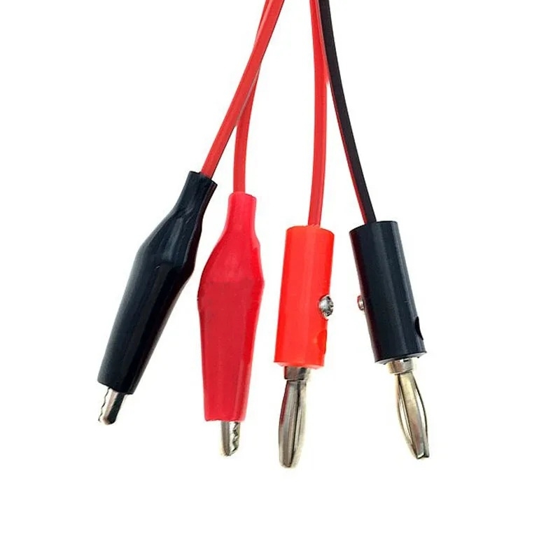 1 m cablu de test cu clemă alligator pentru conector banana AV