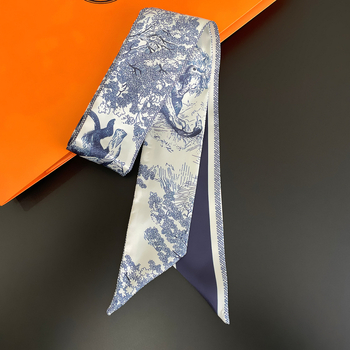 Accesoriu din panglică pentru femei, imprimeu junglă vegetal, lățime 6 cm, poliester twill, pentru păr, geantă și fular mic